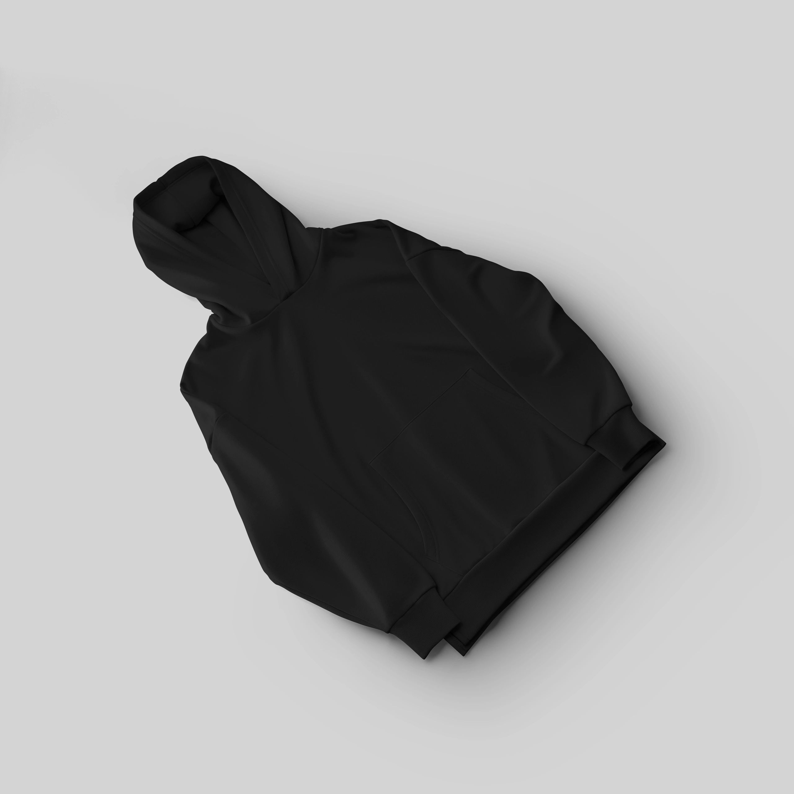 Siyah hoodie mockup ürün görseli